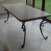 Table chêne et fer forgé