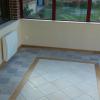 Sol carrelage avec lames parquet chêne
